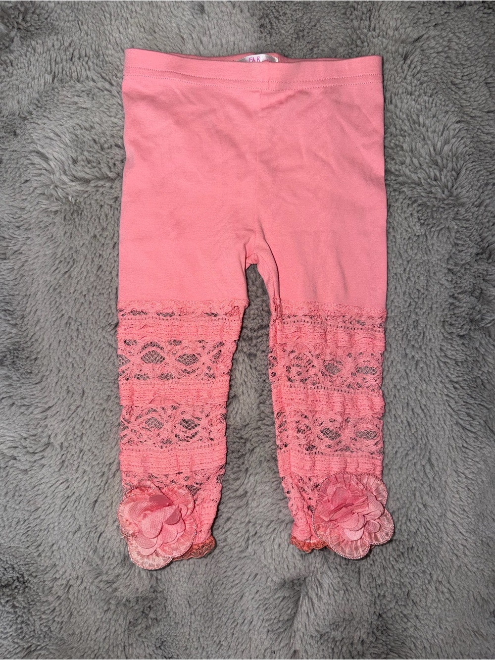 JustFab Coral Lace Trim Girls Legging capris